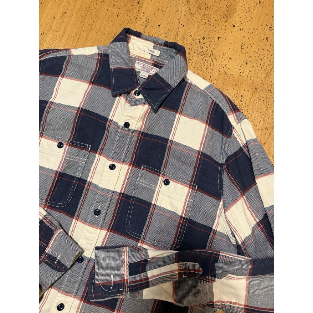 Wallace & Barnes Plaid Flannel Button Up Outdoor Classic Mens Medium